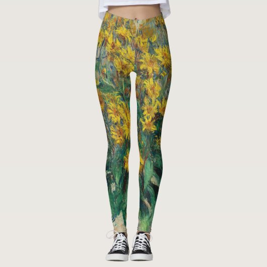 Jerusalem Artichoke Blume von Claude Monet Leggings (Vorderseite)