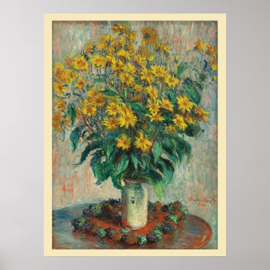 Jerusalem Artichoke Blume von Claude Monet Poster (Vorne)