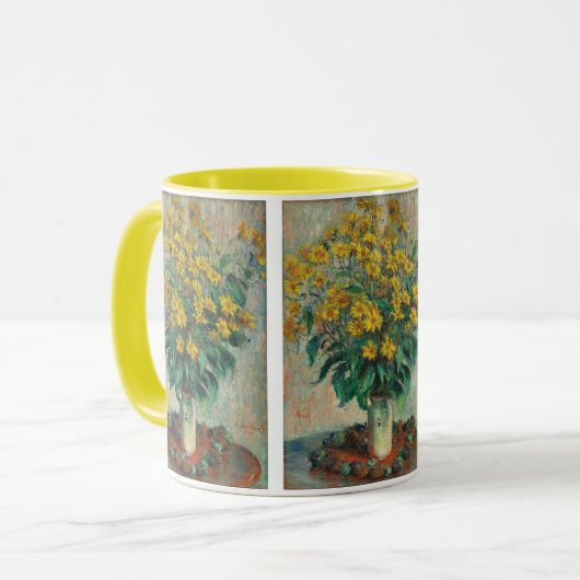 Jerusalem Artichoke Blume von Claude Monet Tasse (Vorderseite Links)