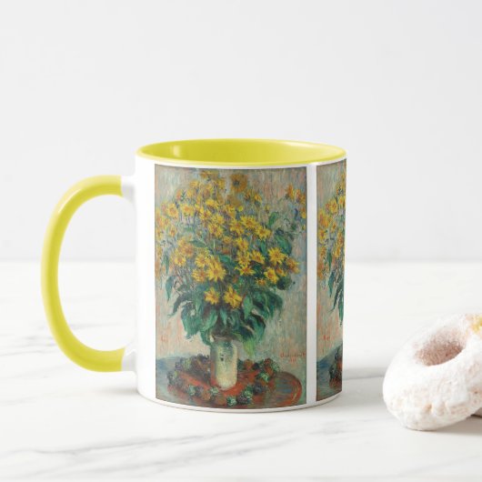 Jerusalem Artichoke Blume von Claude Monet Tasse (Mit Donut)