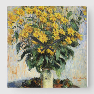 Jerusalem Artichokes Quadratische Wanduhr