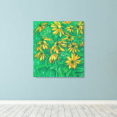 Jerusalem Artichokes Sonnenblumenmalerei Kunst Leinwanddruck (Insitu (Holzboden))