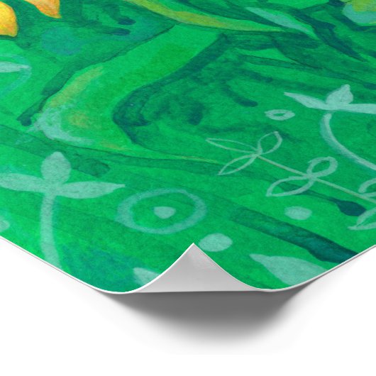 Jerusalem Artichokes Sonnenblumenmalerei Kunst Poster (Ecke)