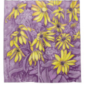 Jerusalem Artichokes Summer Blume Floral Lila Duschvorhang (Vorderseite)