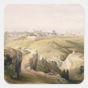 Jerusalem aus dem Berg der Oliven, 8. April 1839 Quadratischer Aufkleber