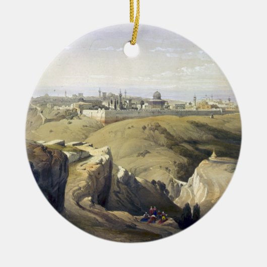 Jerusalem aus dem Berg des Lebens Roberts David Keramik Ornament (Vorne)