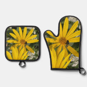 Jerusalem-Blume mit Biene Ofenhandschuh & Topflappen-Set (Vorderseite)