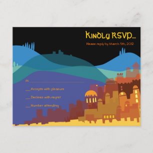 JERUSALEM CITY OF GOLD Bar Bat Mitzvah Reply Card RSVP Karte
