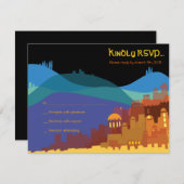 JERUSALEM CITY OF GOLD Bar Bat Mitzvah Reply Card RSVP Karte (Vorne/Hinten)