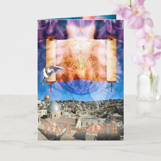 Jerusalem City WELTFRIEDEN Card Karte (Orchidee)