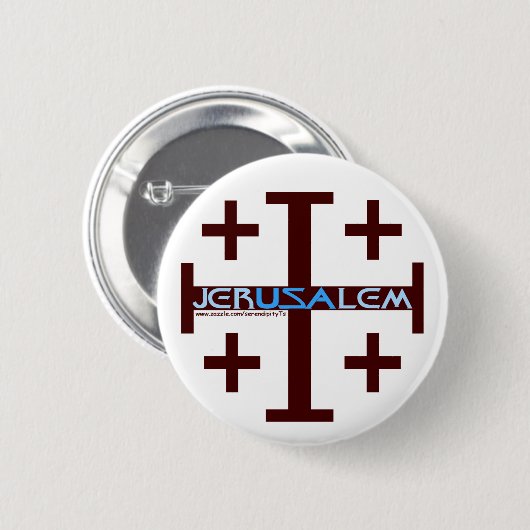 Jerusalem Cross Button (Vorne & Hinten)