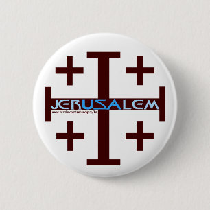 Jerusalem Cross Button