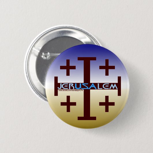 Jerusalem Cross Button (Vorne & Hinten)