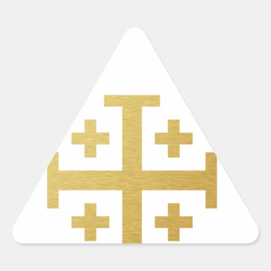 Jerusalem Cross - Gold Edition Dreieckiger Aufkleber (Vorderseite)