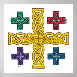 Jerusalem Cross print Poster