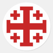 Jerusalem Cross Runder Aufkleber (Vorderseite)