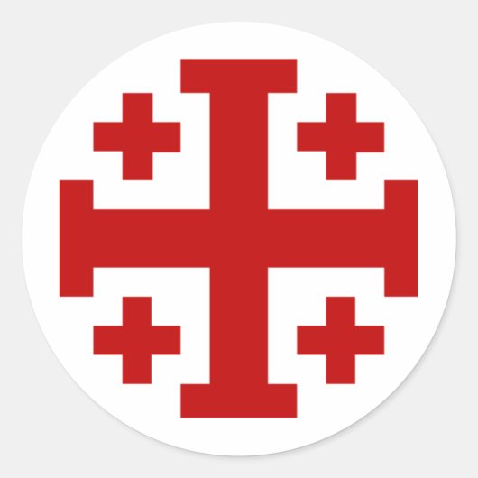 Jerusalem Cross Runder Aufkleber (Vorderseite)