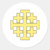 Jerusalem Cross Runder Aufkleber (Vorderseite)