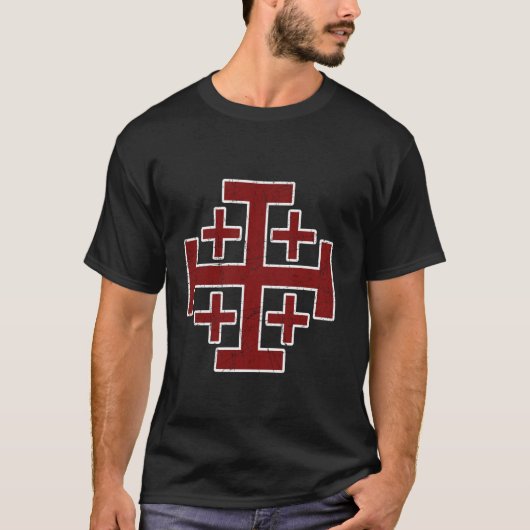 Jerusalem Cross Templar Ritter T-Shirt (Vorderseite)