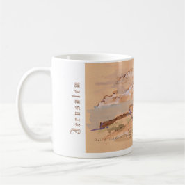 Jerusalem David Old City Wasserfarbenmalerei ART Kaffeetasse