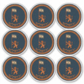 Jerusalem Day Lion mit Flaggenaufkleber Aufkleber (Vorderseite)