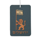 Jerusalem Day Löwe mit Fahne Autolufterfrischer (Vorderseite)
