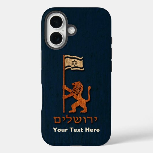 Jerusalem Day Löwe mit Fahne Case-Mate iPhone Hülle (Rückseite)