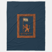 Jerusalem Day Löwe mit Fahne Fleecedecke (Vorderseite)