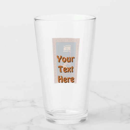 Jerusalem Day Löwe mit Fahne Glas (Rückseite)