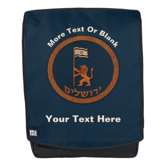 Jerusalem Day Löwe mit Fahne Rucksack (Vorderseite)