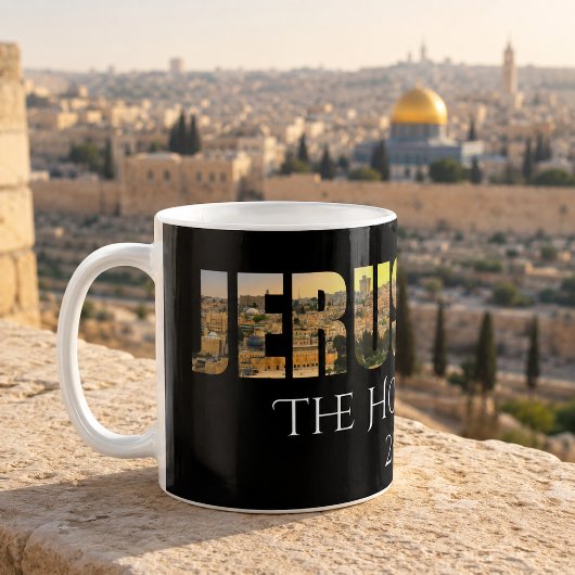Jerusalem, die heilige Stadt Schwarz Kaffeetasse
