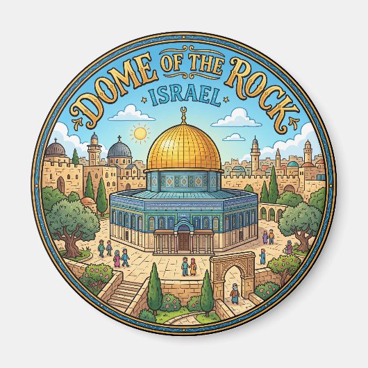 Jerusalem Felsendom Israel Magnet (Vorne)