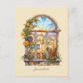 Jerusalem-Fenster Feiertagspostkarte (Vorderseite)