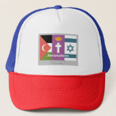 Jerusalem-Flag Truckerkappe (Vorderseite)