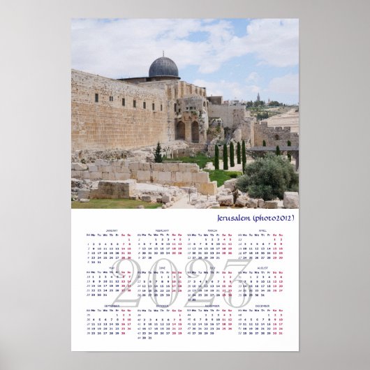 Jerusalem (Foto 2012), Israel. Kalender 2022 Poster (Vorne)