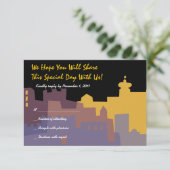 Jerusalem Heilige Stadt Bar Bat Mitzvah Antwortkar RSVP Karte (Stehend Vorderseite)