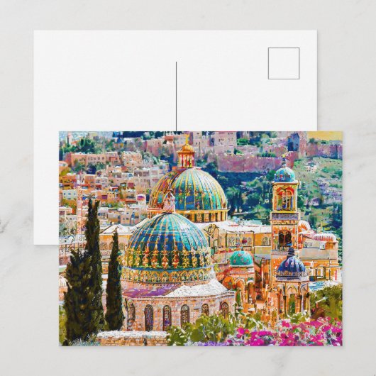 Jerusalem, Heilige Stadt Postkarte (Vorne/Hinten)