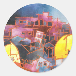 Jerusalem in der Nacht Runder Aufkleber