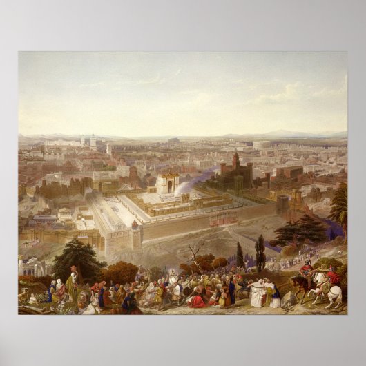 Jerusalem in ihrer Grandeur, graviert von Charles Poster (Vorne)