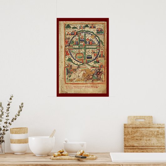 Jerusalem in Kreuzfahrerzeit Illustriertes Manuskr Poster (Küche)