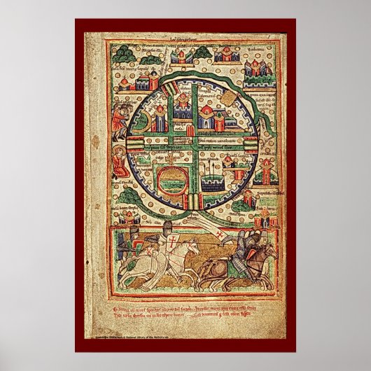 Jerusalem in Kreuzfahrerzeit Illustriertes Manuskr Poster (Vorne)