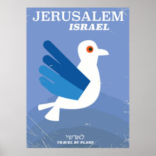 Jerusalem Israel ישראל Vintage-Reiseplakat Poster