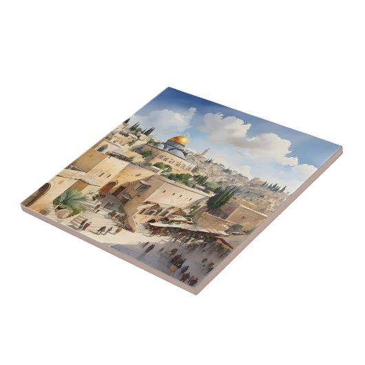 Jerusalem Israel Aquarellkunst Fliese (Seite)