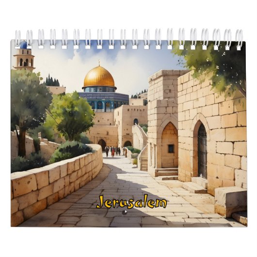 Jerusalem Israel Aquarellkunst Kalender (Titelbild)