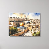 Jerusalem Israel Aquarellkunst Leinwanddruck (Vorderseite)
