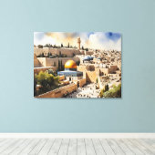 Jerusalem Israel Aquarellkunst Leinwanddruck (Insitu (Holzboden))