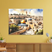 Jerusalem Israel Aquarellkunst Leinwanddruck (Insitu (Wohnzimmer))