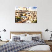 Jerusalem Israel Aquarellkunst Leinwanddruck (Insitu (Schlafzimmer))