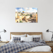 Jerusalem Israel Aquarellkunst Leinwanddruck (Insitu (Schlafzimmer))