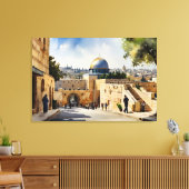 Jerusalem Israel Aquarellkunst Leinwanddruck (Insitu (Wohnzimmer))